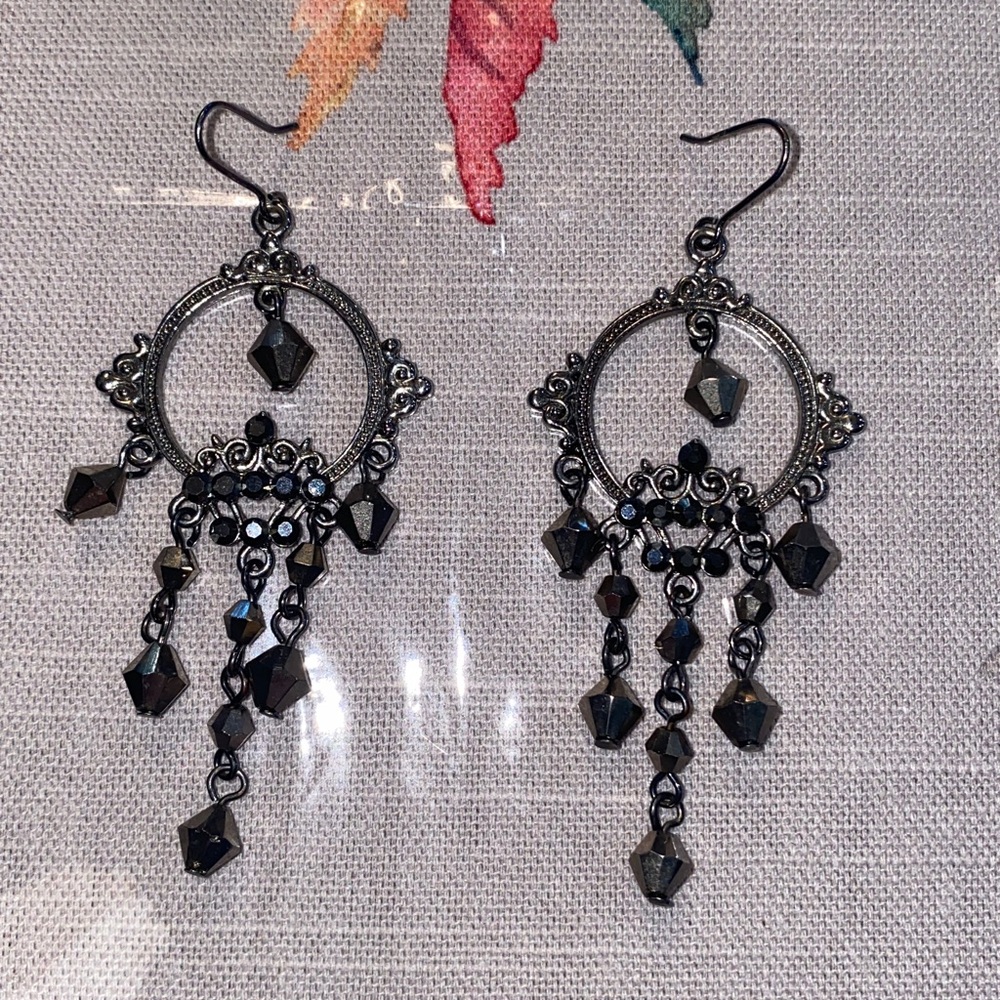 Black Chandelier Earrings